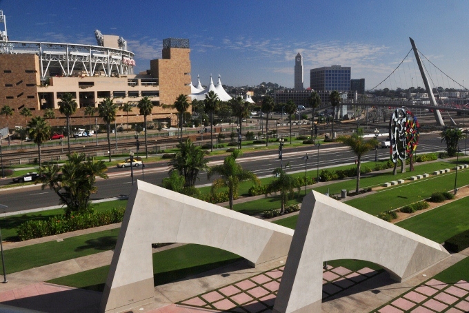 Looking east from the Convention Center skywalk